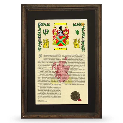 St. Andrews Deluxe Armorial Framed - Brown